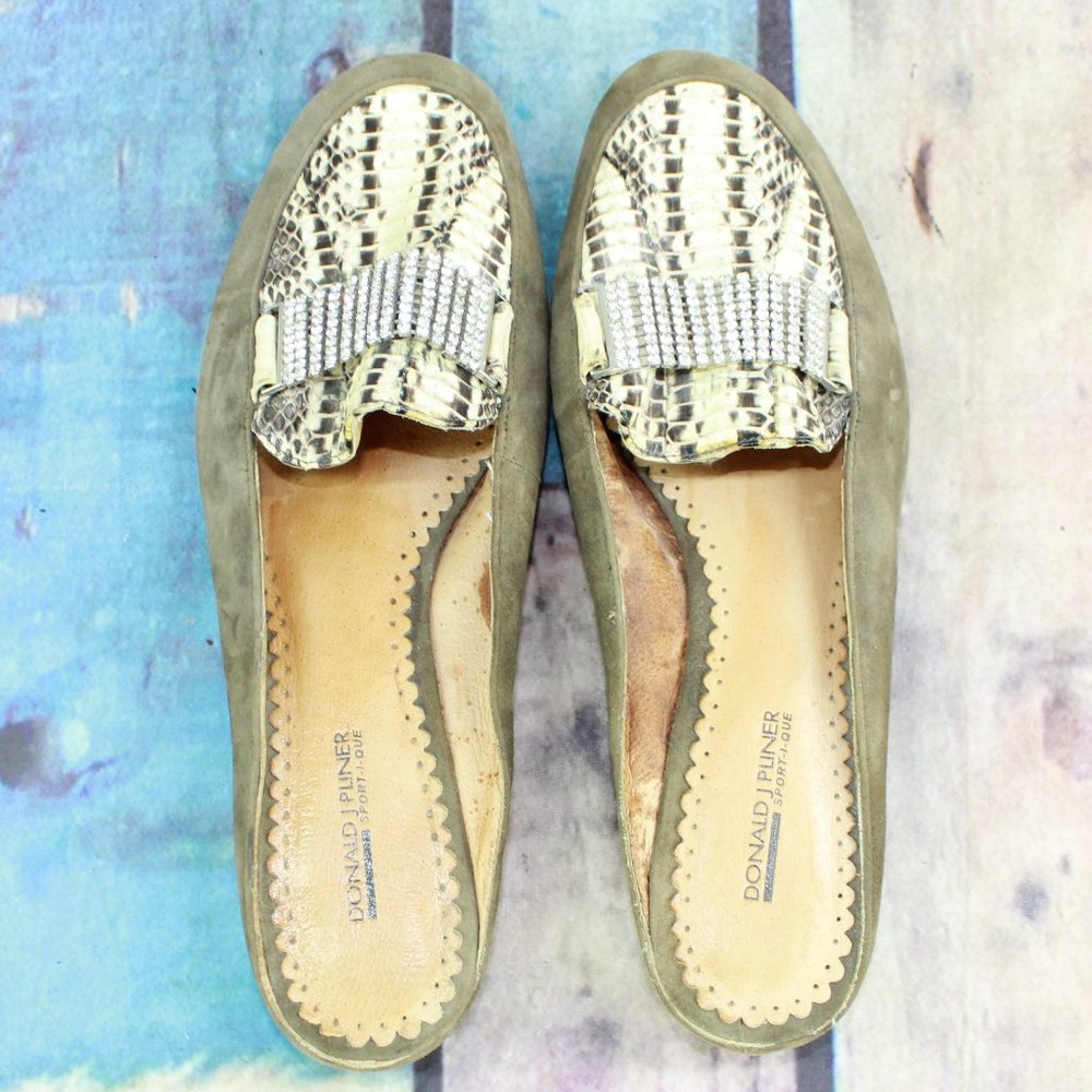 Donald J Pliner Lisa Elephant Leather Mule Slides Sandals Size 9.5 - Picture 6 of 9